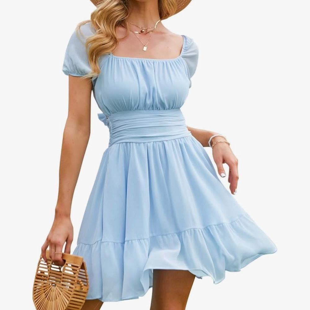 Elegant Light Blue Women's Dress